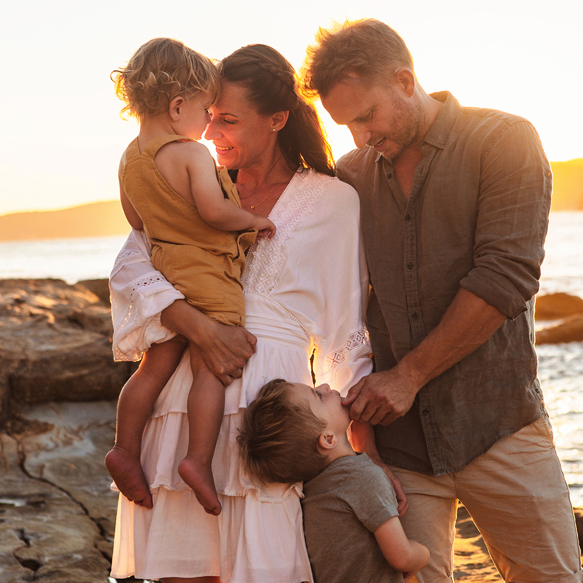 Family Photographer at Central coast, nsw, at bouddi National Park at sunset